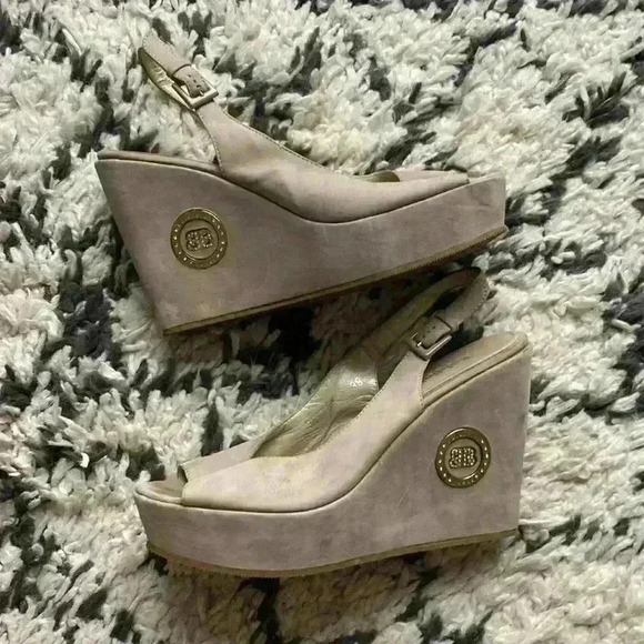 Baldinini Nude Leather Platform Shoe, high platform shoes size 38 EUR. - Picture 10 of 13